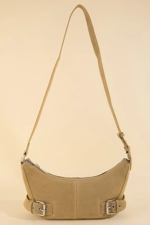 maxwell james faux suede double buckle shoulder bag handbag cerossbody fall