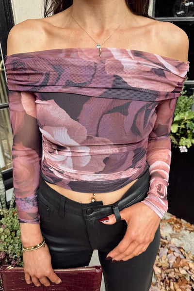 maxwell-james-jeans-stanton-yves-mesh-top-off-shoulder-ruched-floral-print-long-sleeve-top-black-wine