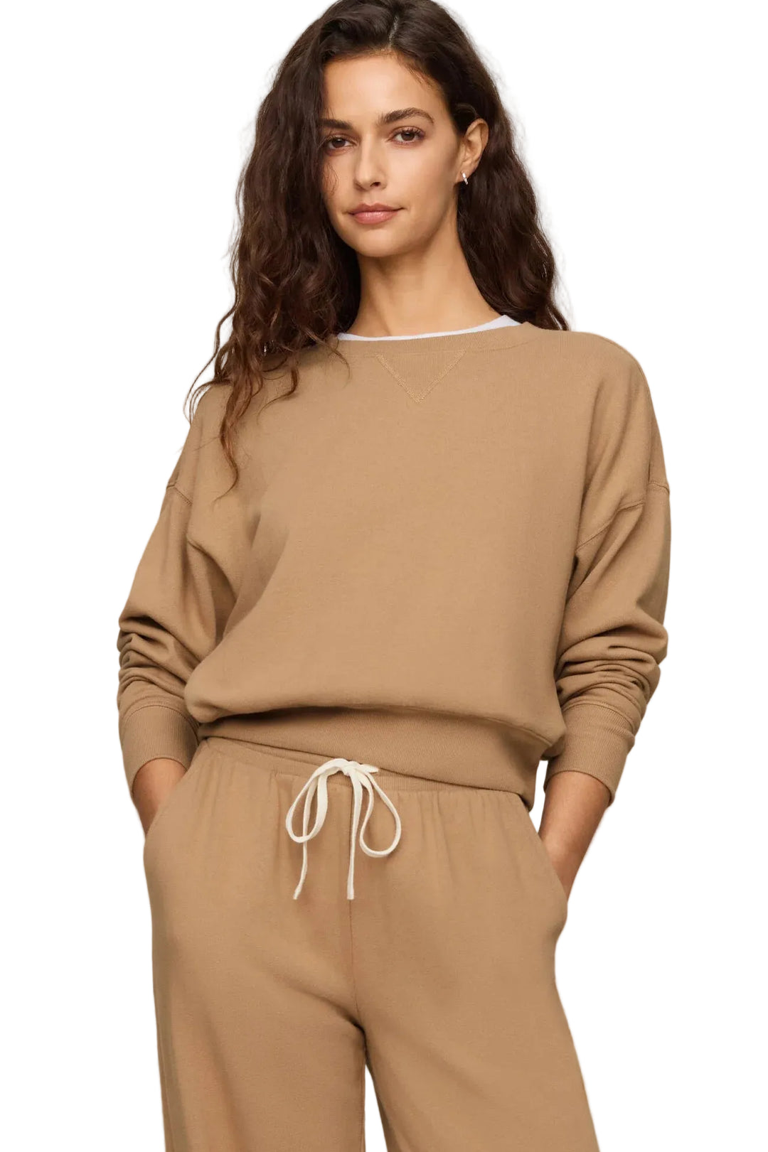 z supply clubhouse toffee pullover sweatshirt top set