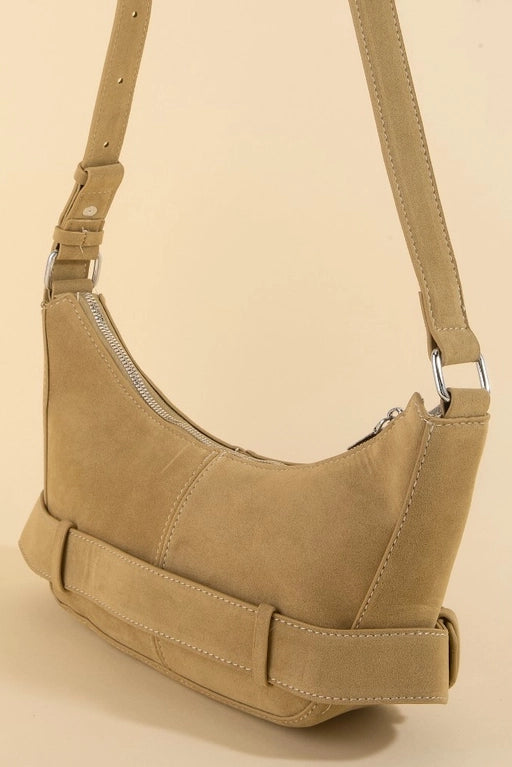 maxwell james faux suede double buckle shoulder bag handbag cerossbody fall