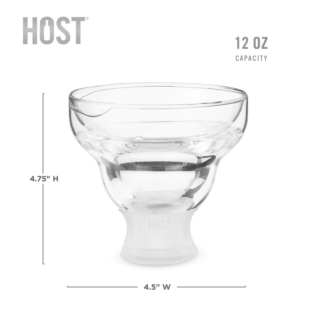 set of 2 host glass freeze cooling Margarita glasses insulated drinkware frozen summer drinks slushies 