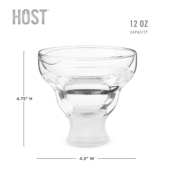 set of 2 host glass freeze cooling Margarita glasses insulated drinkware frozen summer drinks slushies 