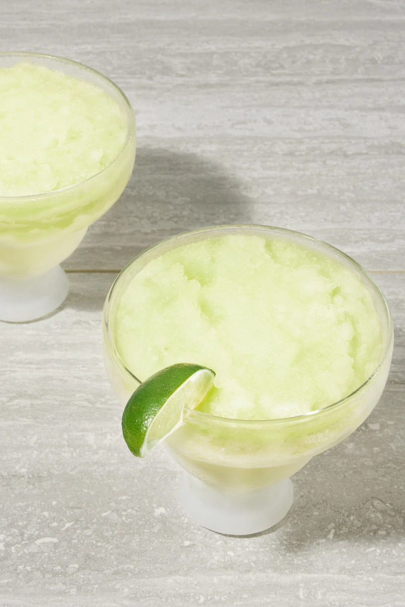 set of 2 host glass freeze cooling Margarita glasses insulated drinkware frozen summer drinks slushies 
