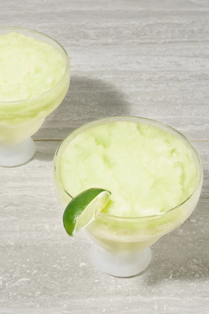 set of 2 host glass freeze cooling Margarita glasses insulated drinkware frozen summer drinks slushies 
