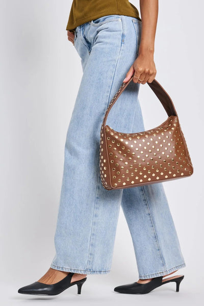 MAXWELL-JAMES-STUD-STUDS-STUDDED-VEGAN-LEATHER-TOP-HANDLE-SHOULDER-BAG-HANDBAG-PARTY-GOING-OUT-DATE-NIGHT-FUN-TRENDY-CUTE