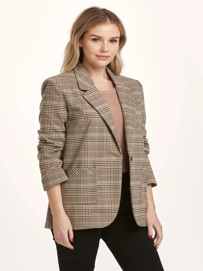 maxwell-james-CLYDE-LONG-SLEEVE-NOTCHED-LAPEL-BLAZER-JACKET-UMBER