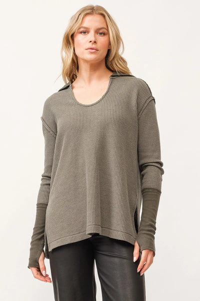 maxwell-james-dear-john-denim-tanya-v-neck-oversized-long-sleeve-top-dark-olive