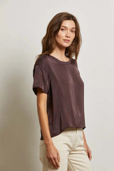maxwell-james-jeans-perfect-white-tee-coacoa-delphine-crew-satin-short-sleeve-top-shirt-brown
