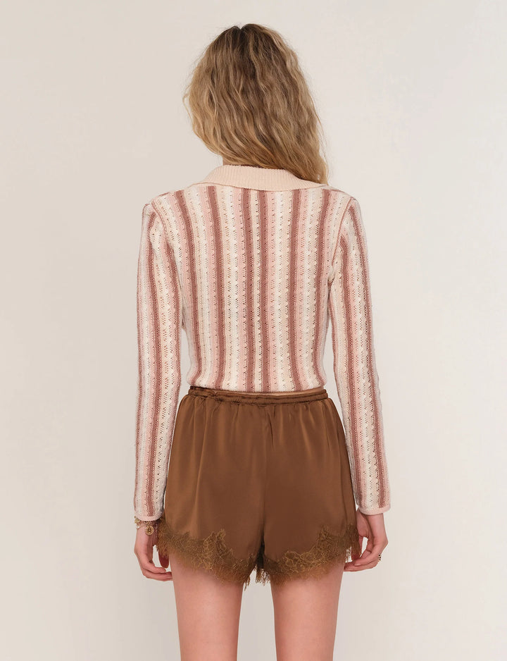 heartloom annabelle cafe short lace trim bottoms