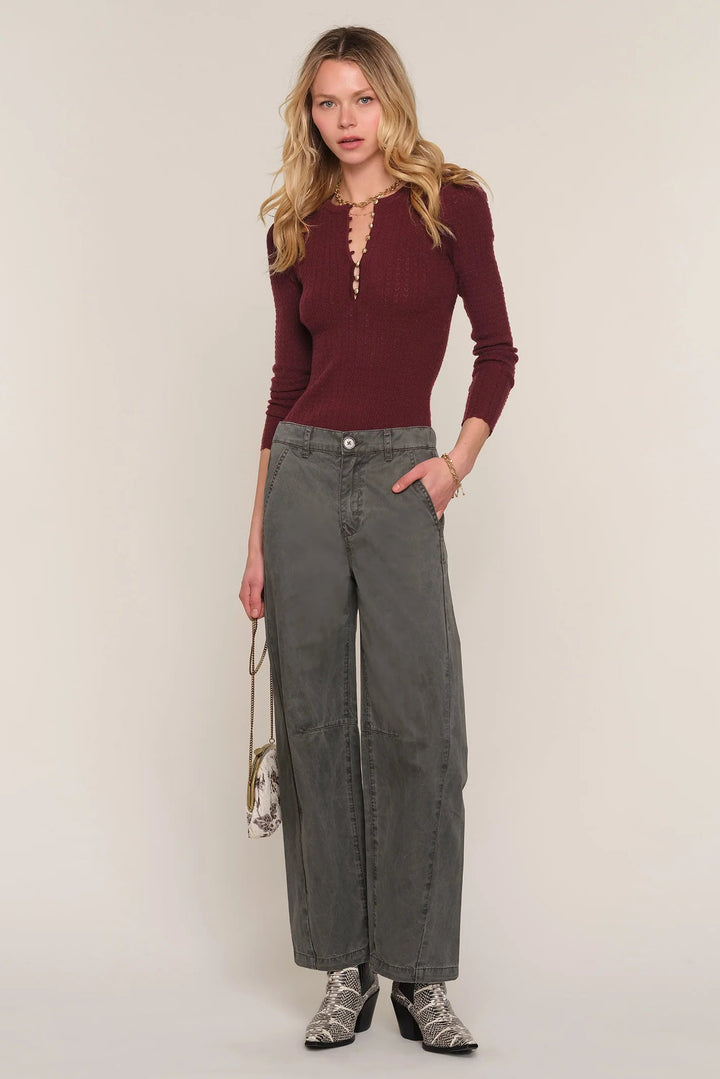 heartloom alyssa pant charcoal grey barrel pant trouser bottoms