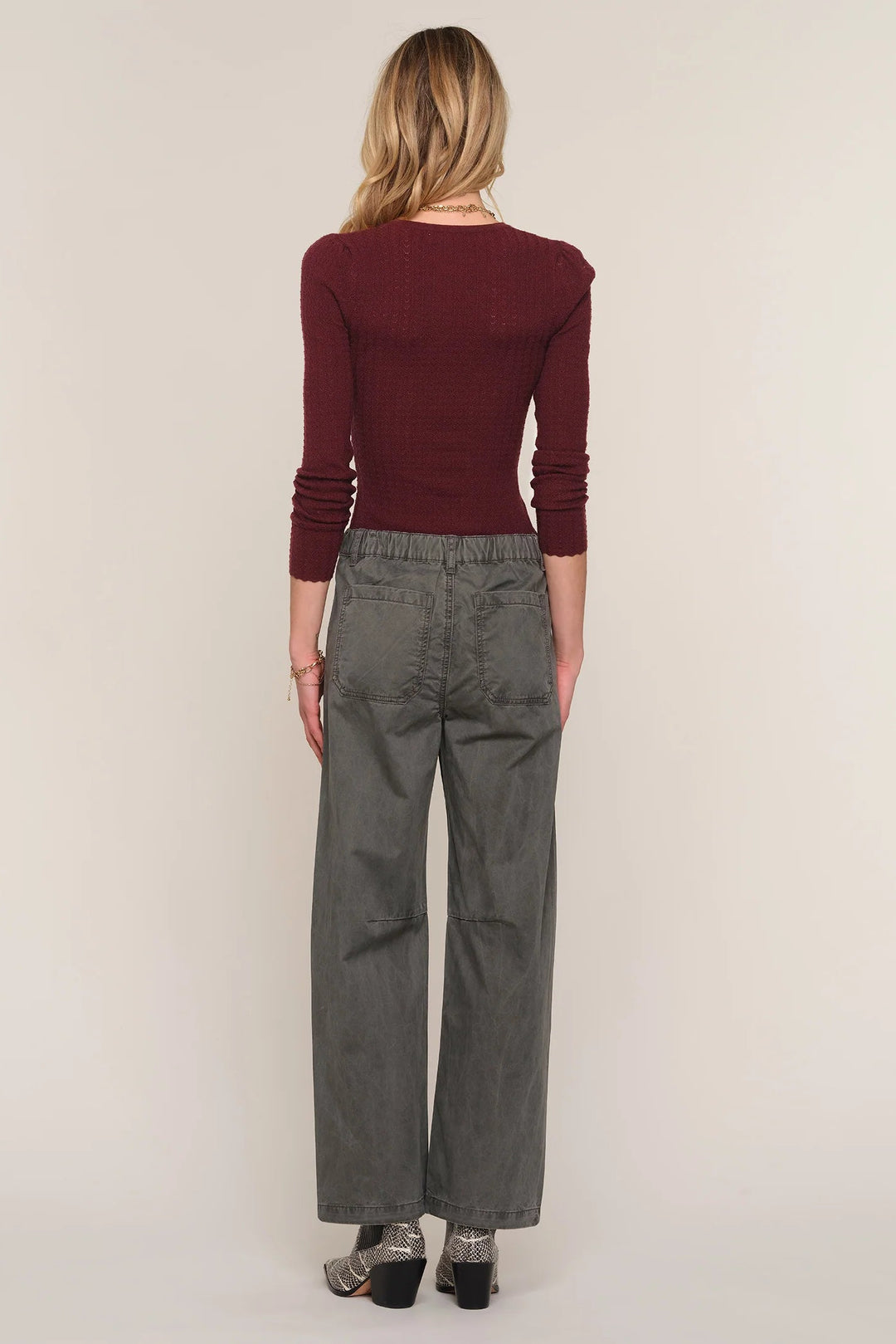 heartloom alyssa pant charcoal grey barrel pant trouser bottoms