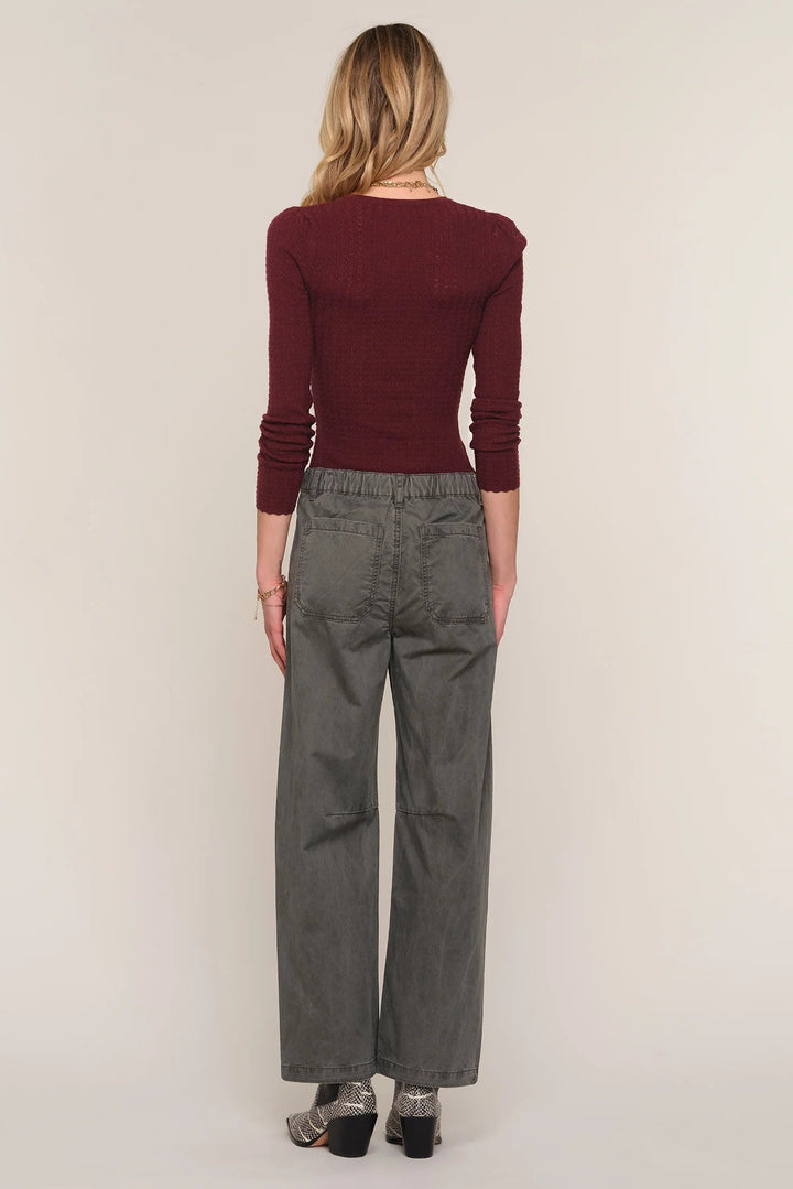 heartloom alyssa pant charcoal grey barrel pant trouser bottoms