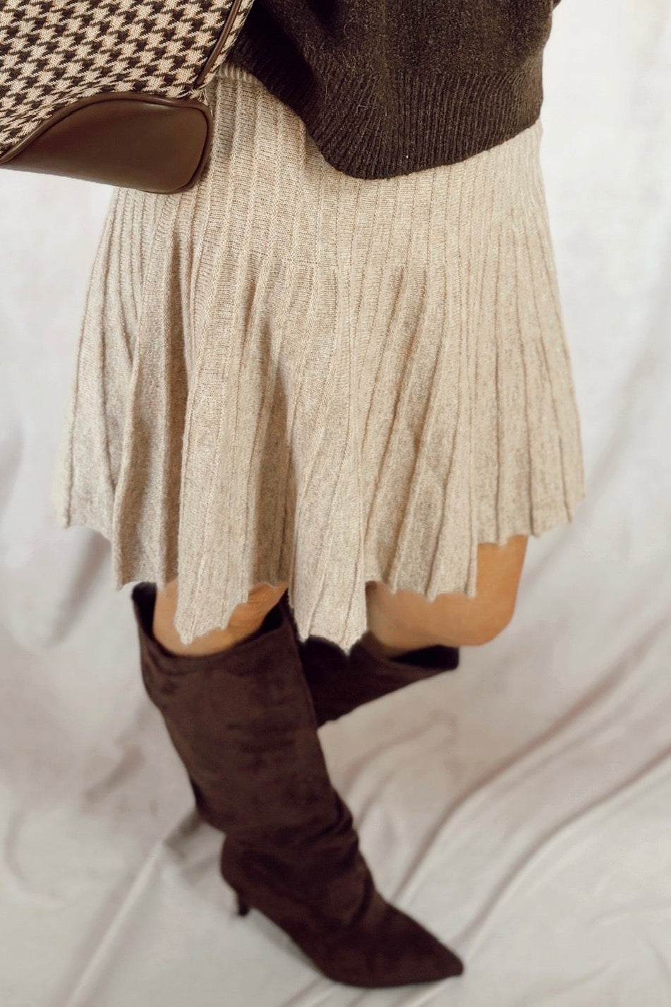 faux suede below the knee slouchy Boot heels pointed toe dark brown coffee chocolate