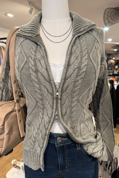 maxwell james sage washed zip uo or down cozy sweater cardigan jacket fall layering