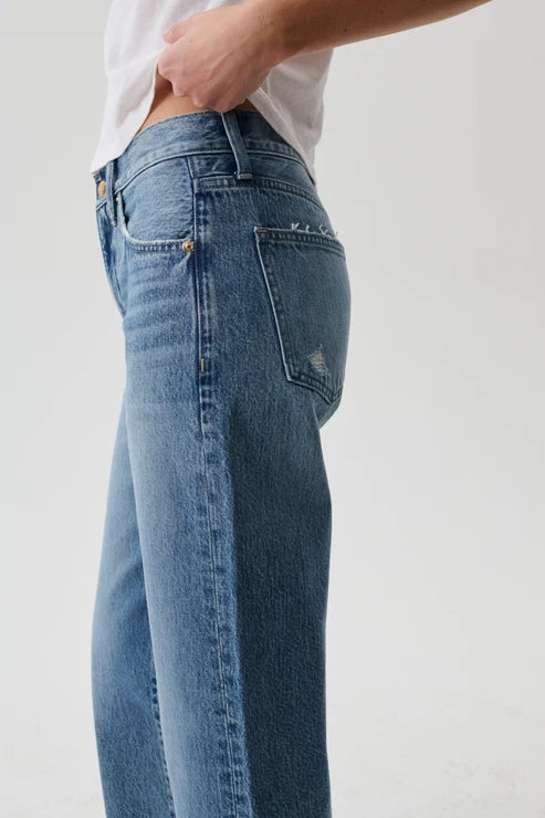 Maxwell James pistola Lexi midi rise bowed straight jeans denim 