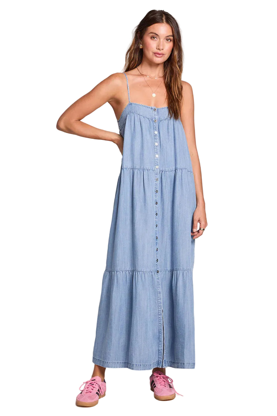 saltwater luxe chieri midi dress denim 