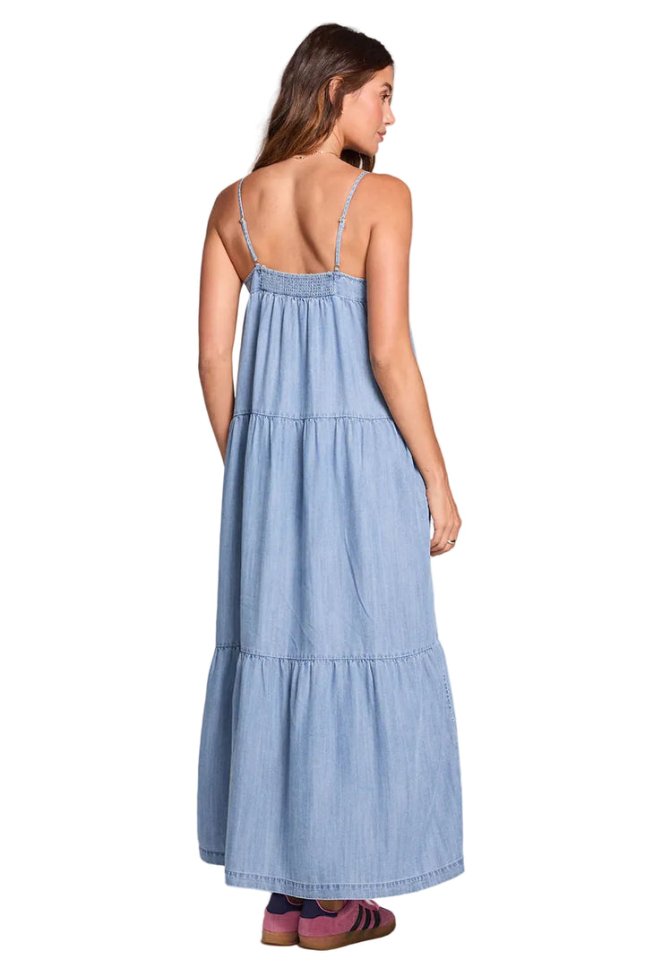 saltwater luxe chieri midi dress denim 