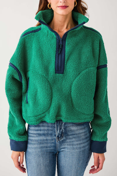 maxwell james free people movement mountain high 1/2 half zip fleece jacket pullover