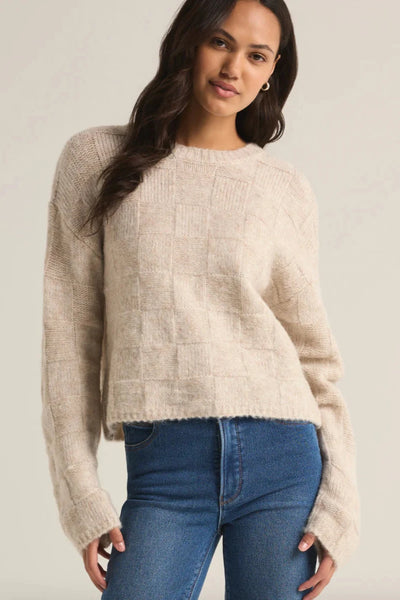 maxwell-james-z-supply-delilah-check-sweater-light-heather-oatmeal