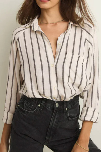 maxwell-james-jeans-z-supply-the-perfect-striped-linen-shirt-top-button-down-black