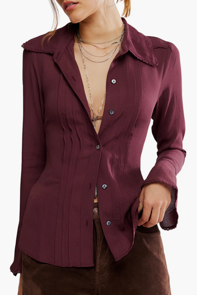 maxwell-james-jeans-free-people-melrose-top-shirt-button-down-chocolate-maroon