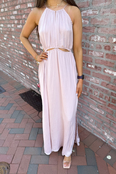 maxwell-james-jeans-stanton-pink-dress-halter-top-maxi-midi-side-slit