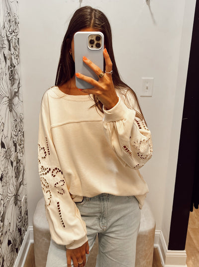 mawell-james-jeans-stanton-mara-french-terry-top-lace-sleeve-pullover-cream