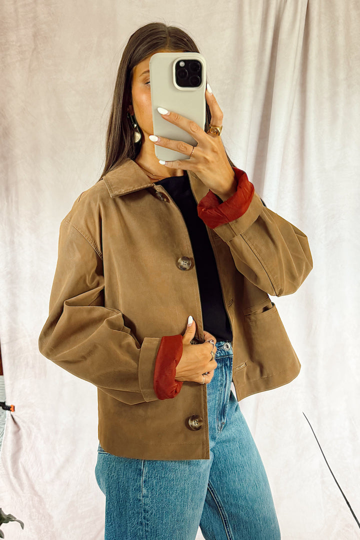free people hera vegan suede jacket caramel