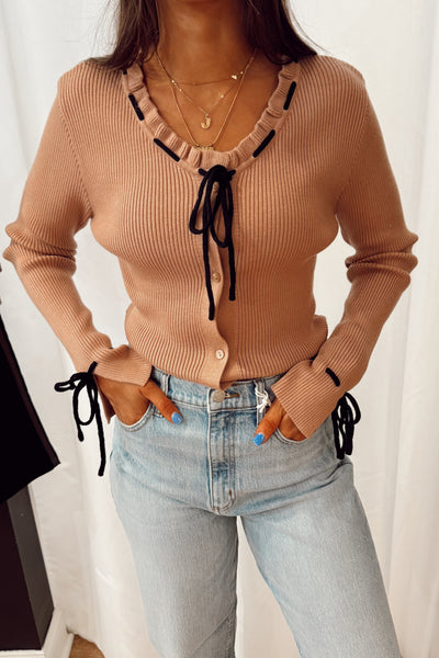 maxwell-james-jeans-stanton-sweater-top=black-bow-ruffle-tie-taupe