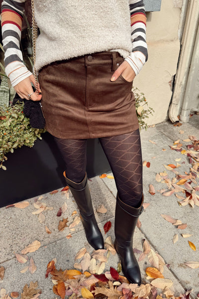 maxwell james faux suede mini skirt brown chocolate