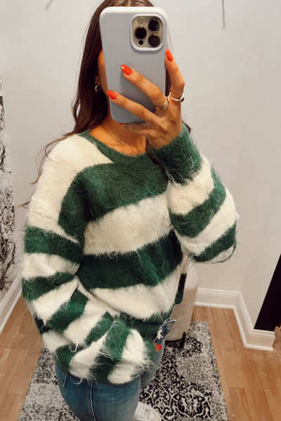 maxwell-james-jeans-stanton-green-white-fuzzy-sweater-eagles-top-stripe