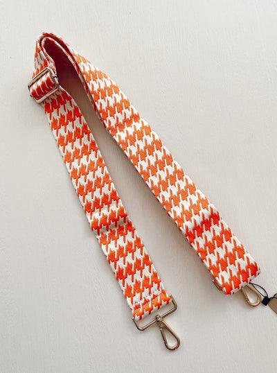 maxwell-james-ahdorned-houndstooth-orange-bag-strap