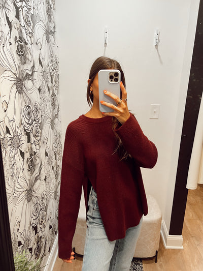 maxwell-james-jeans-mimosa-maroon-merlot-sweater-side-slit-knit