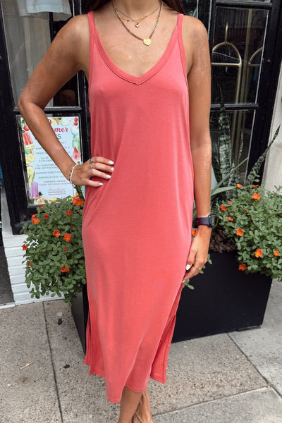 maxwell-james-jeans-stanton-pink-red-maxi-midi-dress-v-neck