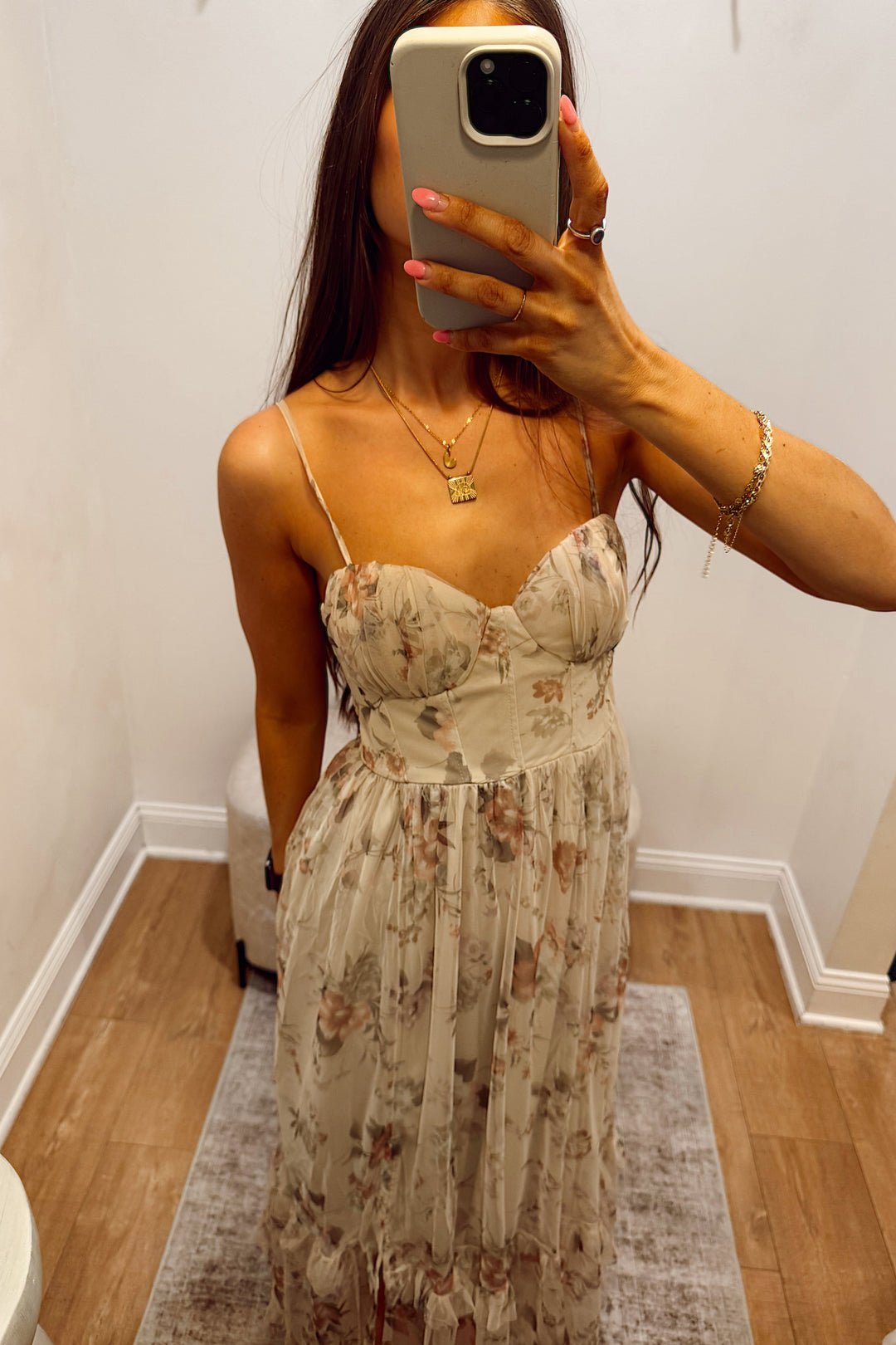 stanton floral dress khaki