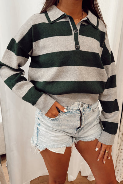 maxwell-james-jeans-525-america-tripe-top-green-lennon-rugby-pullover-sweatshirt