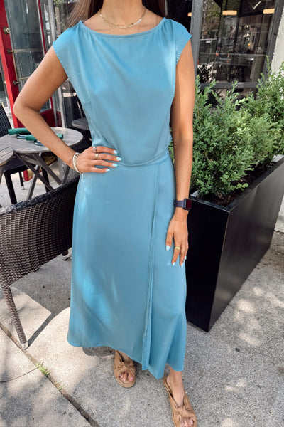 maxwell-james-jeans-blue-maxi-skirt-side-slit-bottoms-set