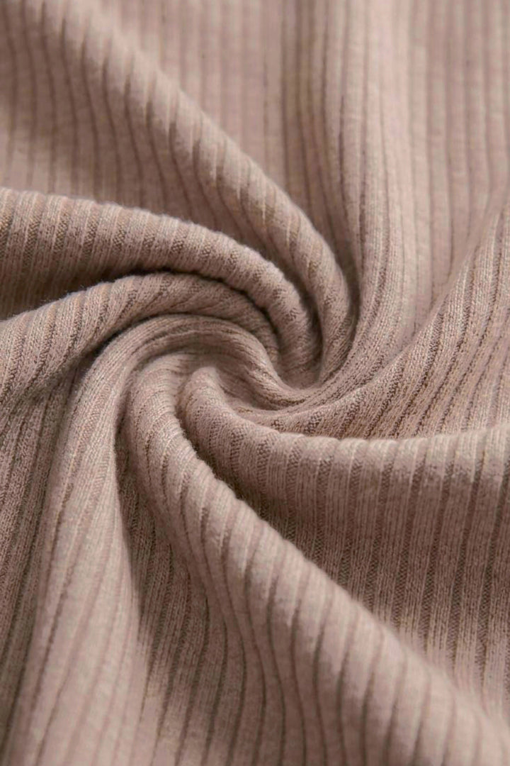z supply lounge just Right long sleeve ribbed Henley top wide leg sweatpant pants Heather Ash taupe matching lounge set 
