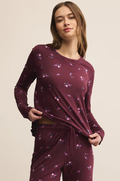 maxwell-james-jeans-z-supply-lounge-bella-ditsy-long-sleeve-top-merlot