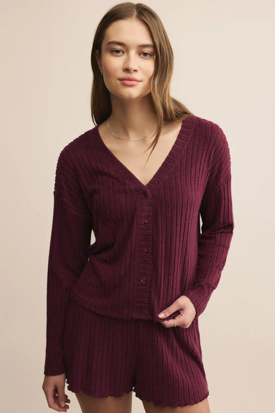 maxwell-james-jeans-z-supply-lounge-mara-silky-rib-cardigan-merlot