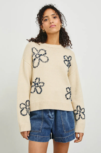 maxwell-james-rails-zoey-sweater-ivory-navy-stitched-daisies