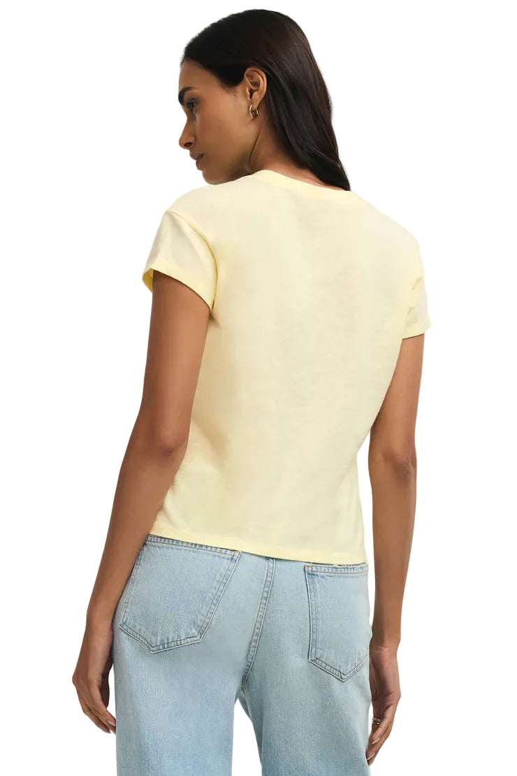 z supply modern slub tee pineapple with light wash jeans