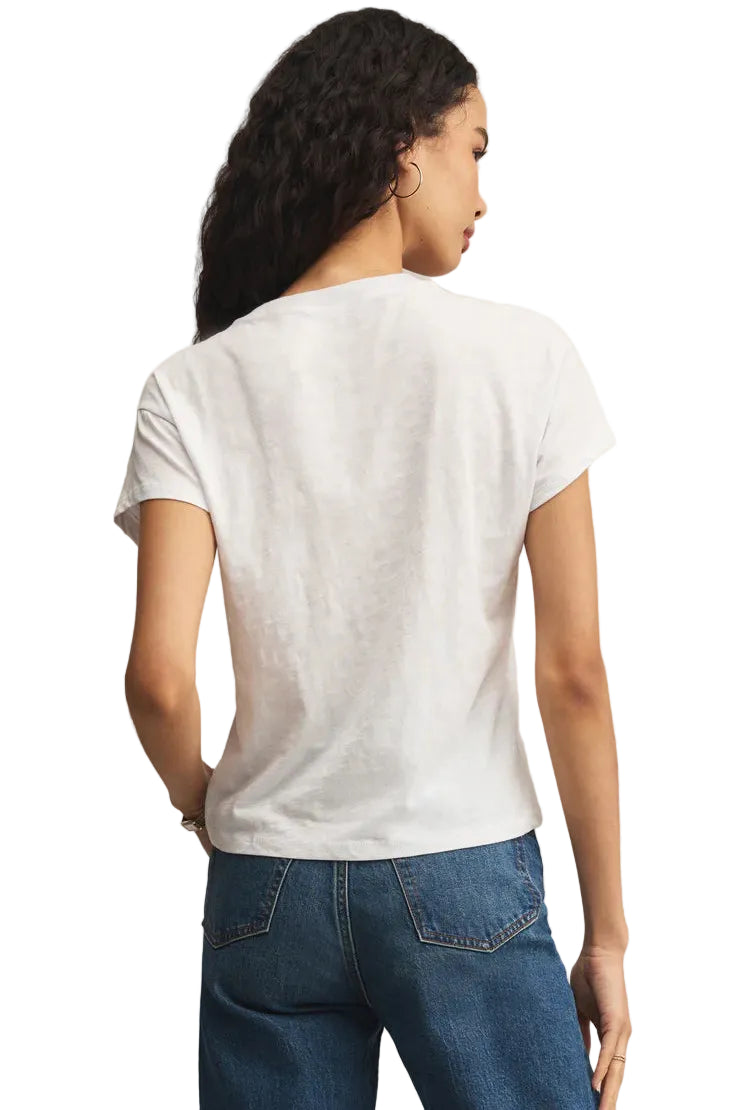 z supply modern slub tee white with medium dark wash jeans