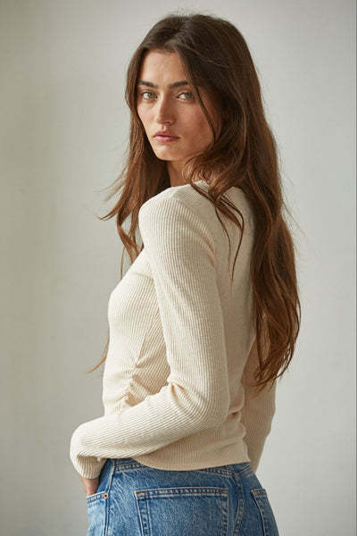 maxwell-james-jeans-stanton-long-sleeve-ruching-side-top-shirt-beige-taupe-cream