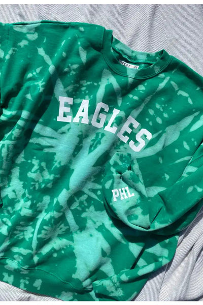 maxwell james football go birds eagles philly philadelphia sports tie dye sweatshirt pullover crew neck