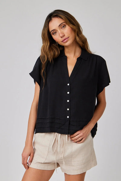 maxwell-james-bella-dahl-cap-sleeve-pintuck-button-down-black