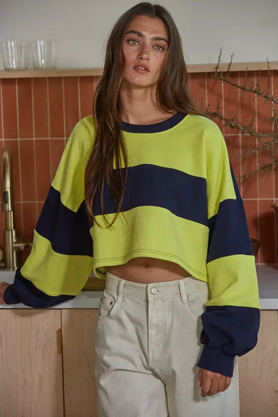 maxwell-james-jeans-stripe-pullover-crop-top-shirt-sweater-navy-yellow