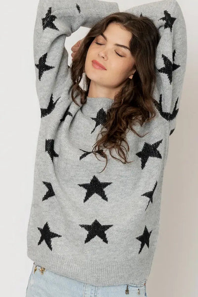 maxwell james jeans stanton star baby crew neck grey sweater