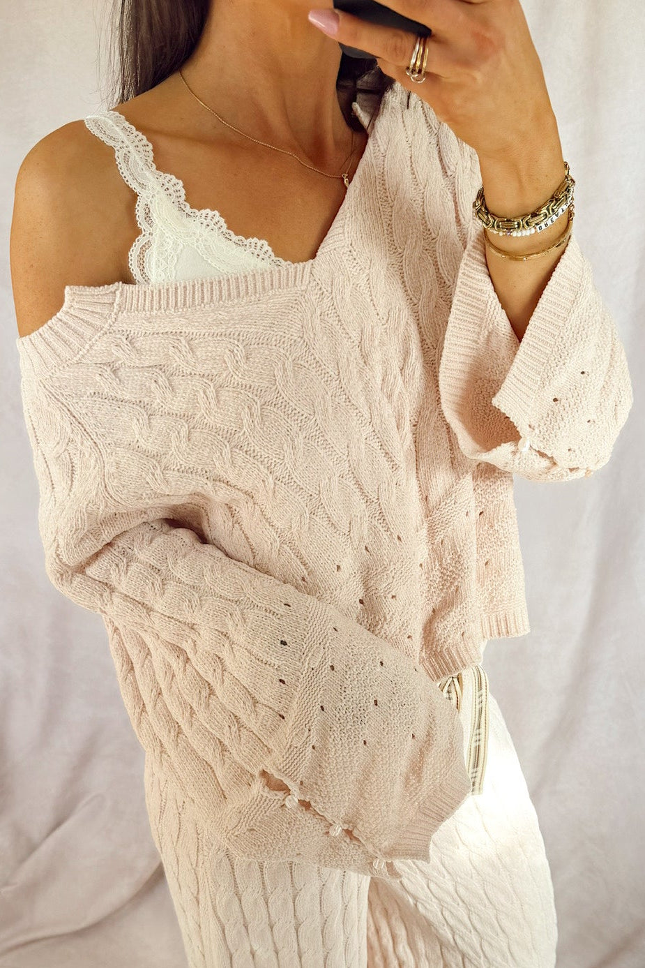free people fireside crush knit set 