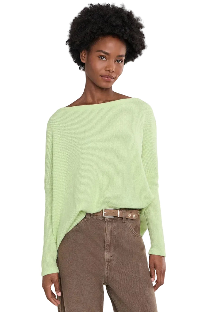Maxwell James free people latte blues thermal waffle lime